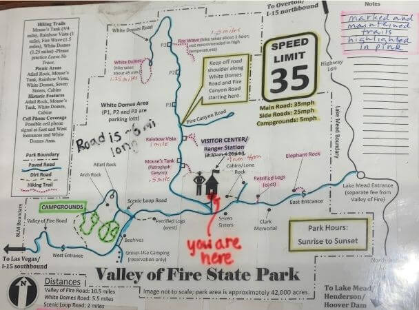 valley of fireの地図